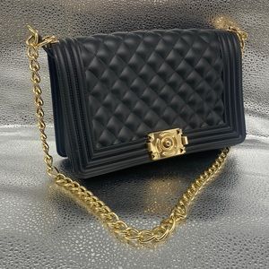 NWT Black Quilted Jelly Shoulder Bag